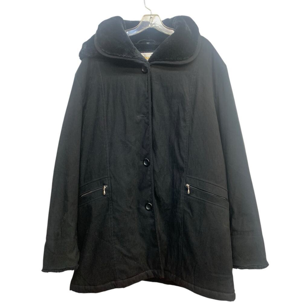 Marlo Artic Warmth Faux‎ fur Black Jacket SZ XL